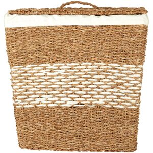 August Grove Wicker/Rattan Basket Natural/White August Grove Wicker/Rattan Basket Natural/White