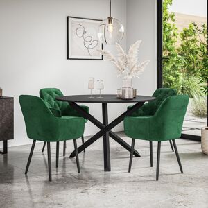 Fairmont Park Adriunna 4 - Person Dining Set Black/Black/Green 4 Fairmont Park Adriunna 4 - Person Dining Set Black/Black/Green 4