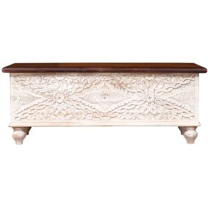 ClassicLiving Zalia Solid Wood Accent Trunk White 45cm H X 116cm W X 40cm D ClassicLiving Zalia Solid Wood Accent Trunk White 45cm H X 116cm W X 40cm D