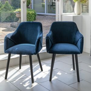 Fairmont Park Aggarwal Armchairs - Set of 2 Black/Blue 82cm H X 57cm W X 58cm D Fairmont Park Aggarwal Armchairs - Set of 2 Black/Blue 82cm H X 57cm W X 58cm D