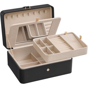 Brayden Studio Jewellery Box + Black 11cm H X 22cm W X 17.6cm D Brayden Studio Jewellery Box + Black 11cm H X 22cm W X 17.6cm D