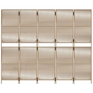 17 Stories Alexaray Folding Room Divider Beige 200cm H x 245cm W 17 Stories Alexaray Folding Room Divider Beige 200cm H x 245cm W