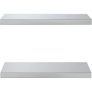 17 Stories Wall Shelves 2 Pcs Stainless Steel Silver 3cm H x 50cm W x 23.5cm 17 Stories Wall Shelves 2 Pcs Stainless Steel Silver 3cm H x 50cm W x 23.5cm