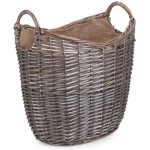 17 Stories Wicker Scoop Neck Hessian Lined Basket Antique Wash 42cm H x 30cm W x 38cm D 17 Stories Wicker Scoop Neck Hessian Lined Basket Antique Wash 42cm H x 30cm W x 38cm D