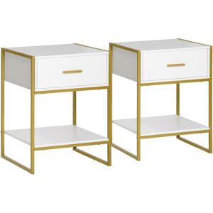 Fairmont Park Mulay Bedside Table White;Gold 60cm H X 45cm W X 40cm D Fairmont Park Mulay Bedside Table White;Gold 60cm H X 45cm W X 40cm D