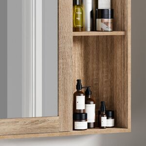 VonHaus Chester Wall Mounted Bathroom Mirror Cabinet Natural 58cm H X 56cm W X 13cm D VonHaus Chester Wall Mounted Bathroom Mirror Cabinet Natural 58cm H X 56cm W X 13cm D