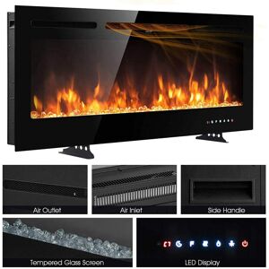 17 Stories Eul 102Cm W Recessed Wall Mounted Fire Black 43cm H x 102cm W x 14cm D 17 Stories Eul 102Cm W Recessed Wall Mounted Fire Black 43cm H x 102cm W x 14cm D
