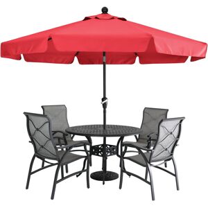 Dakota Fields Valance Patio Umbrella For Outdoor Table Market -8 Ribs (2.7M, Light Beige) Red 240cm H X 270cm W X 5cm D Dakota Fields Valance Patio Umbrella For Outdoor Table Market -8 Ribs (2.7M, Light Beige) Red 240cm H X 270cm W X 5cm D