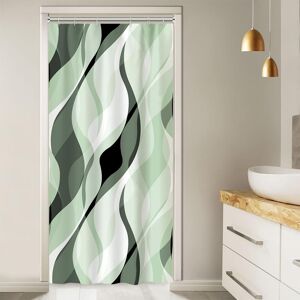 East Urban Home Brown Pack of 1 72"W x 72"L Modern Abstract Black and Grey Striped Shower Curtain Set with Hooks Green 182.88cm H x 182.88cm W East Urban Home Brown Pack of 1 72"W x 72"L Modern Abstract Black and Grey Striped Shower Curtain Set with Hooks Green 182.88cm H x 182.88cm W