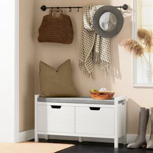 Lark Manor Anouk Gepolsterte Bank Ingalis mit Stauraum White 50cm H X 91cm W X 30cm D Lark Manor Anouk Gepolsterte Bank Ingalis mit Stauraum White 50cm H X 91cm W X 30cm D