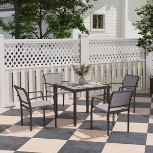 World Menagerie Square 5 - Piece 4 - People 87Cm L Outdoor Table Set Grey 4 World Menagerie Square 5 - Piece 4 - People 87Cm L Outdoor Table Set Grey 4