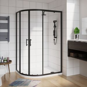 NRG Offset Curved Shower Enclosure - 1900 x 1200 x 800 mm Walk In Corner Cubicle Black 190cm H X 120cm W X 80cm D NRG Offset Curved Shower Enclosure - 1900 x 1200 x 800 mm Walk In Corner Cubicle Black 190cm H X 120cm W X 80cm D