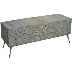 Happy Barok Ornament Upholstered Bench Grey/Green 45cm H X 120cm W X 40cm D Happy Barok Ornament Upholstered Bench Grey/Green 45cm H X 120cm W X 40cm D
