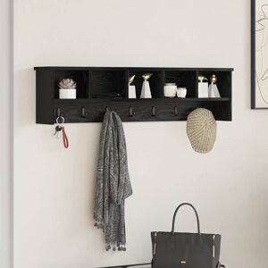 Latitude Run Wall-Mounted Coat Rack 100 X 16 X 26 Cm Black Oak 26cm H X 100cm W X 16cm D Latitude Run Wall-Mounted Coat Rack 100 X 16 X 26 Cm Black Oak 26cm H X 100cm W X 16cm D