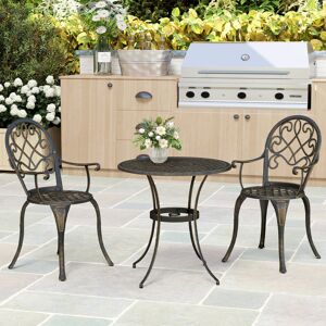 World Menagerie Round 3 - Piece 2 - Person 66Cm L Outdoor Bistro Set Bronze Tone 2 World Menagerie Round 3 - Piece 2 - Person 66Cm L Outdoor Bistro Set Bronze Tone 2