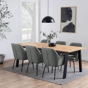 Rosalind Wheeler Brighton Dining Table in with Herringbone Brown 75 H x 220 L x 95 W cm Rosalind Wheeler Brighton Dining Table in with Herringbone Brown 75 H x 220 L x 95 W cm