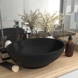 Metro Krahn 400x330mm Ceramic Oval Countertop Basin Matt Black 400mm L X 330mm W X 135mm H Metro Krahn 400x330mm Ceramic Oval Countertop Basin Matt Black 400mm L X 330mm W X 135mm H