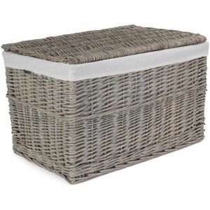 August Grove Wicker Storage Hamper Basket with Lining Grey Wash 37cm H x 60cm W x 40cm D August Grove Wicker Storage Hamper Basket with Lining Grey Wash 37cm H x 60cm W x 40cm D