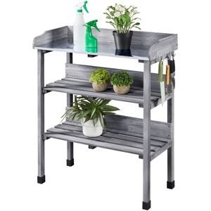 Yaheetech Outdoor Fir Wood Potting Bench Gray 90cm H X 77cm W X 37cm D Yaheetech Outdoor Fir Wood Potting Bench Gray 90cm H X 77cm W X 37cm D