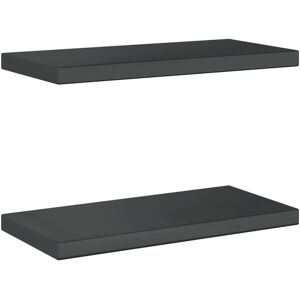 17 Stories Wall Shelves 2 Pcs Stainless Steel Black 3cm H x 50cm W x 23.5cm 17 Stories Wall Shelves 2 Pcs Stainless Steel Black 3cm H x 50cm W x 23.5cm