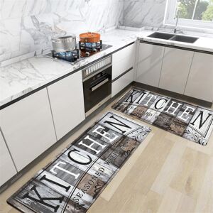 Brambly Cottage Kitchen Mat Set, 2 Pieces PVC Memory Foam Kitchen Rugs, 44X120+44X150cm Floor Grain 1cm H X 150cm L X 44cm W Brambly Cottage Kitchen Mat Set, 2 Pieces PVC Memory Foam Kitchen Rugs, 44X120+44X150cm Floor Grain 1cm H X 150cm L X 44cm W