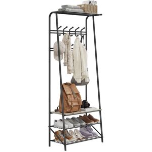 Borough Wharf Iron Freestanding 10 - Hook Coat Rack Grey 180cm H X 64cm W X 29cm D Borough Wharf Iron Freestanding 10 - Hook Coat Rack Grey 180cm H X 64cm W X 29cm D