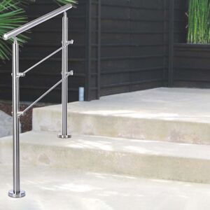 Symple Stuff Charlesworth Stair Handrail Stainless Steel 110cm H x 180cm W x 7.5cm D Symple Stuff Charlesworth Stair Handrail Stainless Steel 110cm H x 180cm W x 7.5cm D
