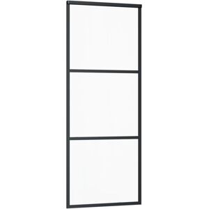 Ebern Designs Borgwald Sliding Door 3-Panel ESG Glass and Aluminium Black 205cm H x 76cm W x 5cm D Ebern Designs Borgwald Sliding Door 3-Panel ESG Glass and Aluminium Black 205cm H x 76cm W x 5cm D