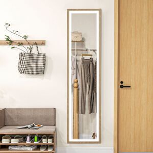 Latitude Run Ayberk Manufactured Wood Rectangle LED Floor Mirror Yellow 160cm H X 40cm W X 5cm D Latitude Run Ayberk Manufactured Wood Rectangle LED Floor Mirror Yellow 160cm H X 40cm W X 5cm D