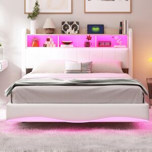 Ivy Bronx Upholstered Platform Bed In Linen – Storage Bed With LED Lighting, USB & Type-C Ports Beige European Double (140 x 200 cm) Ivy Bronx Upholstered Platform Bed In Linen – Storage Bed With LED Lighting, USB & Type-C Ports Beige European Double (140 x 200 cm)