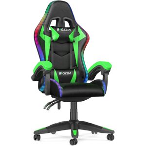 Metro Reclining Gaming Chair with LED Lights and Headrest Black/Green 122cm H X 64cm W X 50cm D Metro Reclining Gaming Chair with LED Lights and Headrest Black/Green 122cm H X 64cm W X 50cm D