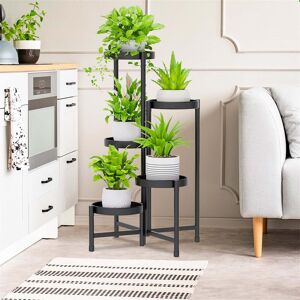 Dakota Fields 5 Tier Foldable Metal Plant Stand For Indoor And Outdoor Black 80cm H X 48cm L X 20cm D Dakota Fields 5 Tier Foldable Metal Plant Stand For Indoor And Outdoor Black 80cm H X 48cm L X 20cm D