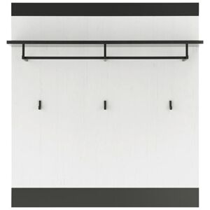 Lark Manor Jackeline 3 - Hook Wall Mounted Coat Rack with Storage White/Black 100cm H X 92cm W X 26cm D Lark Manor Jackeline 3 - Hook Wall Mounted Coat Rack with Storage White/Black 100cm H X 92cm W X 26cm D
