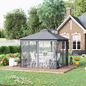 Dakota Fields Abbygale 2.95m x 2.95m Metal BBQ Gazebo Grey 295cm W X 30,095cm D X 275cm H Dakota Fields Abbygale 2.95m x 2.95m Metal BBQ Gazebo Grey 295cm W X 30,095cm D X 275cm H