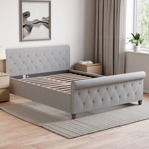 Lark Manor Caceres Bed, UKFR Certified Linen/Light Grey Double (4'6) Lark Manor Caceres Bed, UKFR Certified Linen/Light Grey Double (4'6)