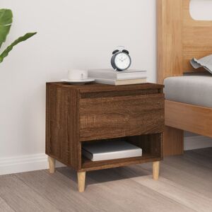 Norden Home Ricarda Solid + Manufactured Wood Bedside Table Brown Oak 50cm H X 50cm W X 46cm D Norden Home Ricarda Solid + Manufactured Wood Bedside Table Brown Oak 50cm H X 50cm W X 46cm D