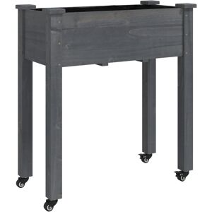 Ophelia & Co. Tarri Wheeled Planter With Liner 118X59x80 Cm Solid Wood Fir Grey 80cm H x 71cm W x 37cm D Ophelia & Co. Tarri Wheeled Planter With Liner 118X59x80 Cm Solid Wood Fir Grey 80cm H x 71cm W x 37cm D