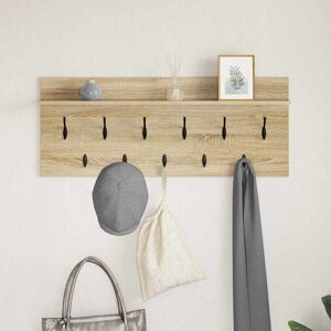 Latitude Run Wall-Mounted Coat Rack With Shelf Engineered Wood Sonoma Oak 12cm H X 100cm W X 40cm D Latitude Run Wall-Mounted Coat Rack With Shelf Engineered Wood Sonoma Oak 12cm H X 100cm W X 40cm D