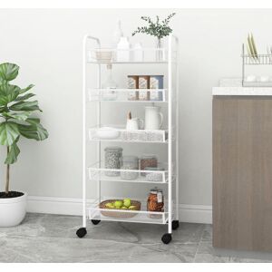 Rebrilliant Petitt 46Cm Iron Kitchen Trolley White 105cm H X 46cm W X 26cm D Rebrilliant Petitt 46Cm Iron Kitchen Trolley White 105cm H X 46cm W X 26cm D