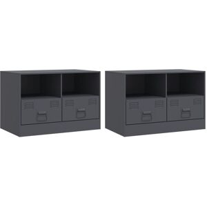 Borough Wharf Vidaxl TV stands, 67 x 39 x 44cm Anthracite 24" Borough Wharf Vidaxl TV stands, 67 x 39 x 44cm Anthracite 24"