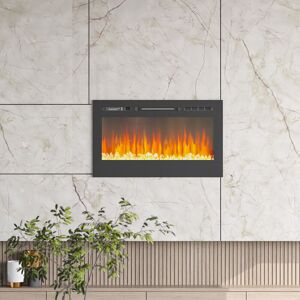 Symple Stuff Electric Inset Fire Black 54.4cm H x 90.84cm W x 14cm D Symple Stuff Electric Inset Fire Black 54.4cm H x 90.84cm W x 14cm D