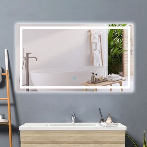 Brayden Studio Barrucco Lighted Wall Bathroom / Vanity Mirror White 80cm x 100cm Brayden Studio Barrucco Lighted Wall Bathroom / Vanity Mirror White 80cm x 100cm