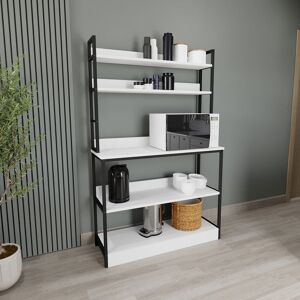 Borough Wharf Adreinne Kitchen Island White/Black 161cm H X 101cm W X 36cm D Borough Wharf Adreinne Kitchen Island White/Black 161cm H X 101cm W X 36cm D