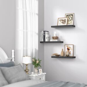 Brayden Studio Floating Shelves, Shelves Set Of 3, Easy To Install Decorative Shelves For Wall With Length 38Cm, Sturdy Black Floating Shelves For Bedroom, Office, L Black 17cm H X 38cm W X 3.5cm D Brayden Studio Floating Shelves, Shelves Set Of 3, Easy To Install Decorative Shelves For Wall With Length 38Cm, Sturdy Black Floating Shelves For Bedroom, Office, L Black 17cm H X 38cm W X 3.5cm D