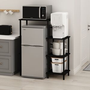 17 Stories Rikesha 97.3 Cm Kitchen Trolley Black Oak/Black 117.9cm H X 97.3cm W X 39.6cm D 17 Stories Rikesha 97.3 Cm Kitchen Trolley Black Oak/Black 117.9cm H X 97.3cm W X 39.6cm D