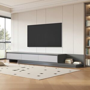 Brayden Studio Extendable TV Stand For Tvs Up To 75" With 3 Drawers (Grey, Length 200-330Cm) Grey 75" Brayden Studio Extendable TV Stand For Tvs Up To 75" With 3 Drawers (Grey, Length 200-330Cm) Grey 75"