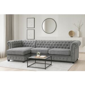 Lark Manor Allegra Chesterfield Corner Sofa Dark Grey 72cm H X 270cm W X 156cm D Lark Manor Allegra Chesterfield Corner Sofa Dark Grey 72cm H X 270cm W X 156cm D