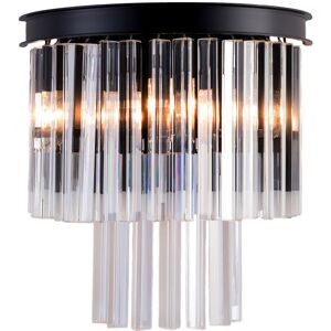 Canora Grey 3 Light Flush Wall Light With Decorative Semi-Circle Of Crystals Black 35cm H X 35cm W X 35cm D Canora Grey 3 Light Flush Wall Light With Decorative Semi-Circle Of Crystals Black 35cm H X 35cm W X 35cm D