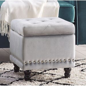Mercer41 Reaves Storage Ottoman Grey 40cm H X 37cm W X 37cm D Mercer41 Reaves Storage Ottoman Grey 40cm H X 37cm W X 37cm D