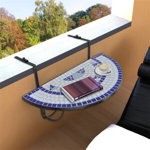 Marlow Home Co. Half Roud 76Cm L Outdoor Balcony Table Blue Marlow Home Co. Half Roud 76Cm L Outdoor Balcony Table Blue